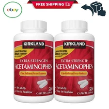 Kirkland Extra Strength 500 mg 2 Ct 500 Caplets Pain Reliever Fever Reducer - US
