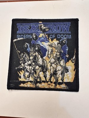 DEATHROW, RIDERS OF DOOM, BLUE BORDER, 4X4 INCHES, WOVEN PATCH