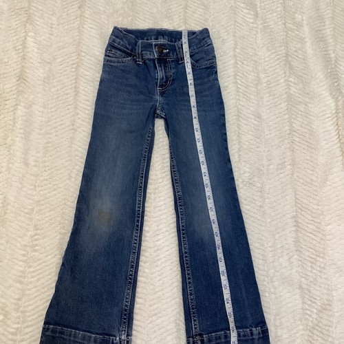 Girls Wrangler Cuff Wide Leg Western Adjustable Waist Sz 6 Slim Girls Jeans - Picture 2 of 7