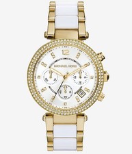 ON SALE New in box Michael Kors Parker Gold White MK6119 Watch