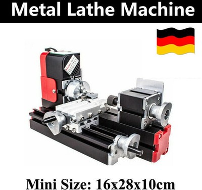 Mini Drehmaschine Metallbearbeitung Drehbank Machine DIY Model Tooling DC 12V DE