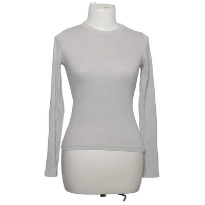 Zara, Langarmshirt, Größe: M, Grau, Einfarbig, Rippenstrick, Damen #Vvw