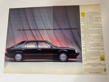 Original 1985 Ph2 Renault 25 2.5 V6 Turbo Black Magazine Advert Cutting Retro