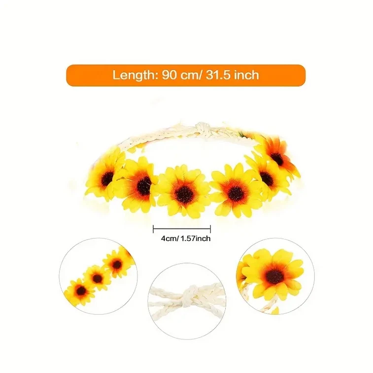 Diadema Girasol Amarillo Disfraz Sexy Cabello Juegos con disfraces Unisex Halloween Foto 3 de 3