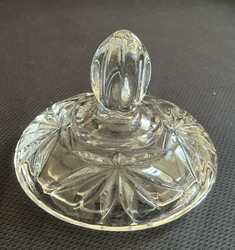 ​Vintage Anchor Hocking EAPG Early American Prescut Sugar Bowl Lid 3.5" Diameter