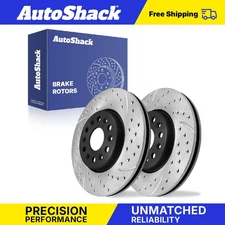 Front Drilled Slotted Brake Rotors for Chevy Traverse Blazer GMC Acadia V6