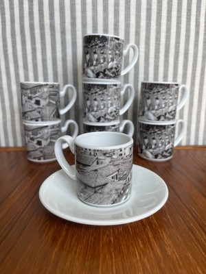 Eight Kitchen Craft Mugs in the style of Mitterteich Bavaria espresso cups
