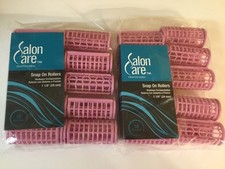 2 Packs Salon Care Snap-On Rollers 1 1/8 Pink Set of 10 Hair Styling Curlers