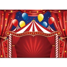 7x5ft Red Circus Carnival Photography Backdrop Circus Stars Tent Theme Party ...