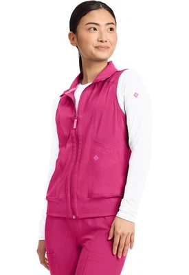 Scrubs Women's Med Couture AMP MC500 Zip Front Vest Pink Power PKNO XS-2XL NWT - Image 1 of 4