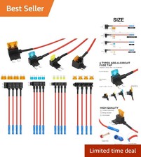 Reliable 12V Fuse Tap Kit: 4 Types for Safe Circuit Additions - 16-Piece Set