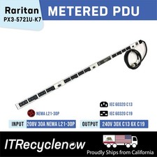 NEMA L21-30 Metered PDU 6x C19 30x C13 208V 8.6kVA Raritan PX3 Rack ZeroU 30A