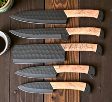 CUSTOM HAND MADE FORGED CARBON STEEL CHEF KNIFE SET KITCHEN KNIVES 2713
