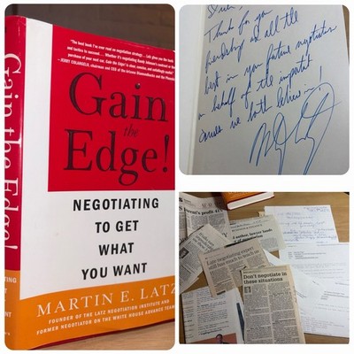 Signed Gain the Edge Martin Latz 1st HCDJ Negotiation Archive Clippings Ephemera