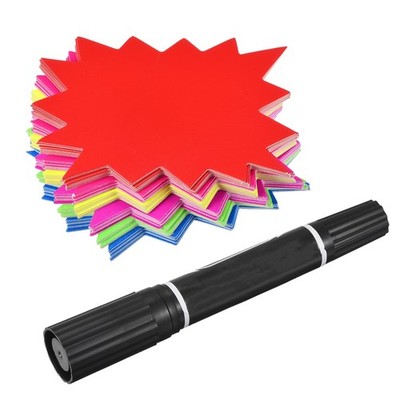 Preisschild leer Stern Burst Schild mit schwarzem Marker für Handel