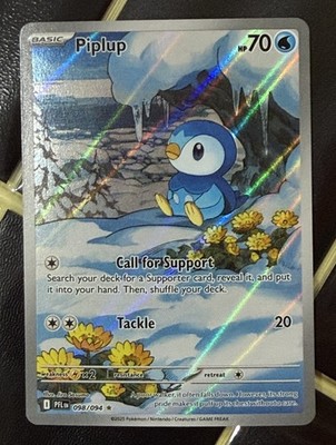 Pokémon TCG Holo Rare Full Art Phantasmal Flames Card Piplup 098/094. Near Mint