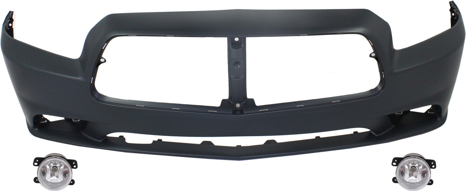 CHARGER 11-14 FRONT BUMPER COVER Primed 3-pc Kit with Fog Lights