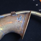 Vintage Brass Bulb Horn with Rubber Squeeze Bulb, Marked "Made of Raindrop" — photo 2
