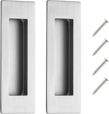 2 Pack Pocket Door Handles Sliding Closet Door Pulls, 5.9" Flush Barn Door Pulls