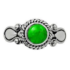 Green Mohave Turquoise - Arizona 925 Sterling Silver Ring s.7.5 Jewelry R-1345