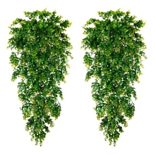 Fake Hanging Plants, 2pcs 3ft Lifelike Artificial Eucalyptus Greenery for Spr...