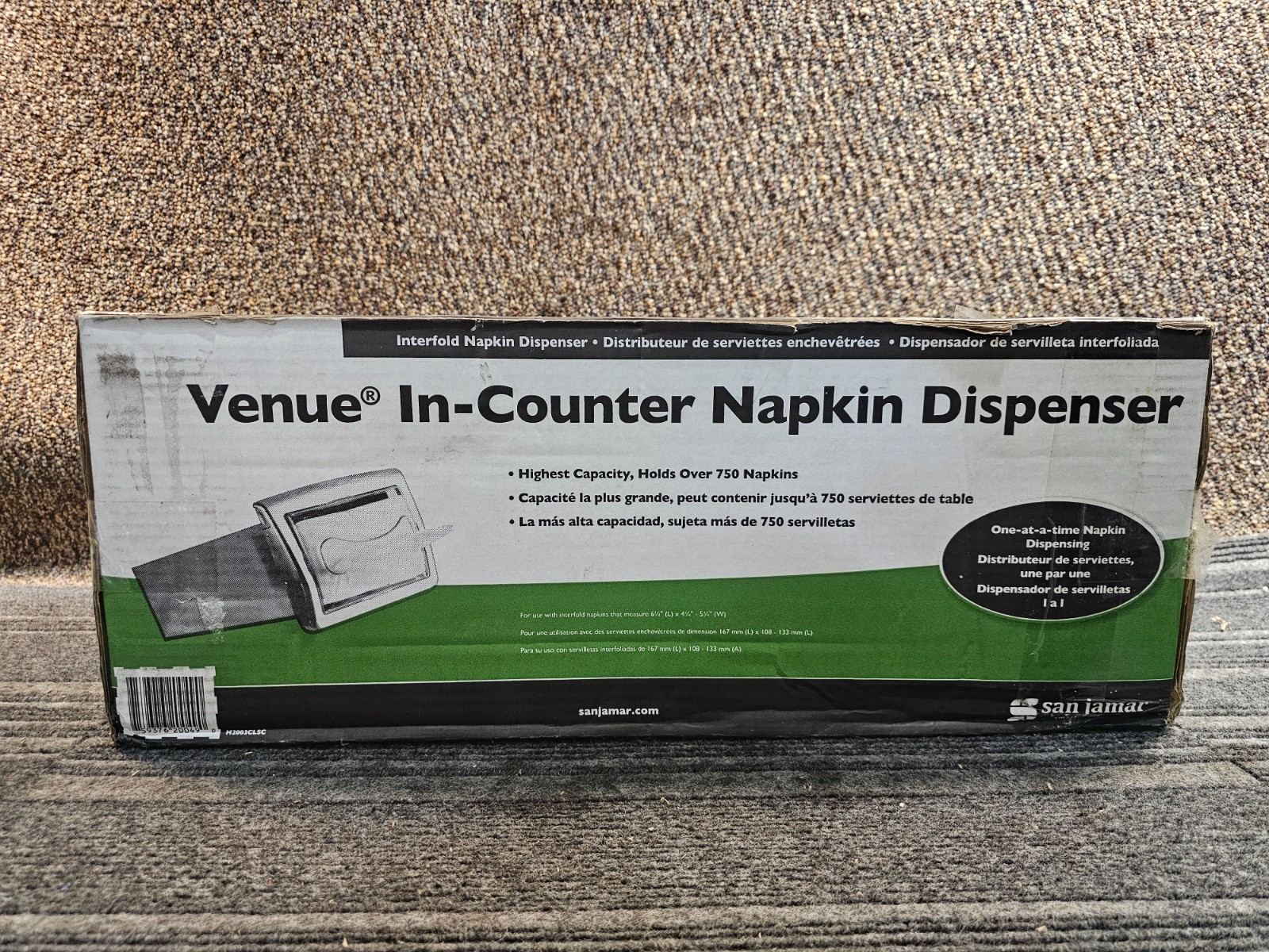 San Jamar H2003CLSC Venue In-Counter Interfold Napkin Dispenser Commercial