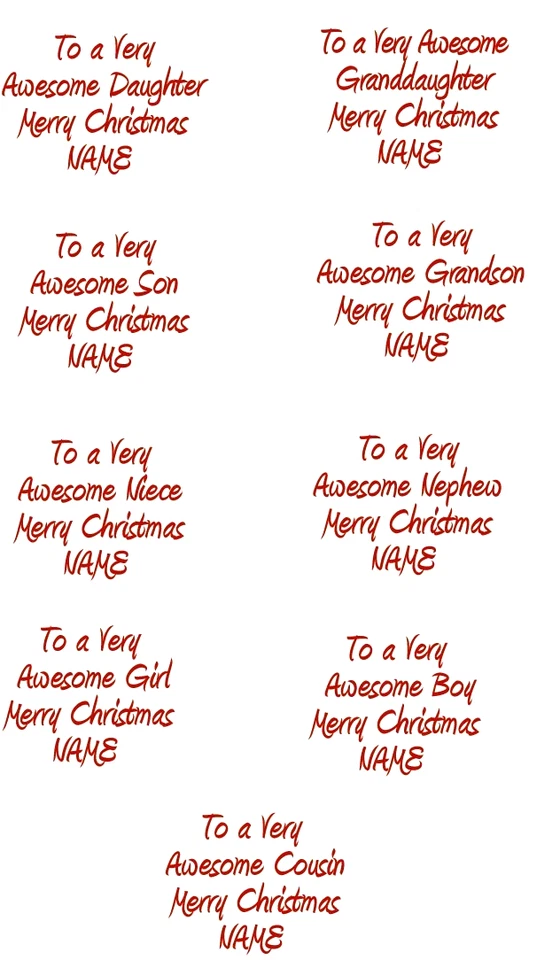 Tarjeta de Navidad personalizada para niño niña nietos sobrino sobrina etc verso interior Foto 2 de 4