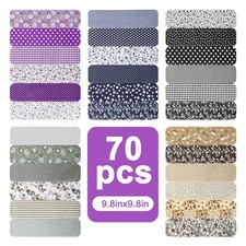 70 PCS 9.8" Charm Pack Cotton Fabric Squares Quilting Patchwork Sewing DIY Craft