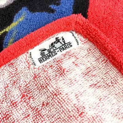AUTH HERMES Paris Beach Towel Zebra 27.1 x 35.4in 100% Cotton Bath