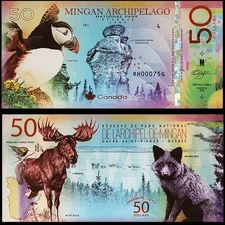 CANADA NATIONAL PARK CANADA QUEBEC 50 DOLLARS 2019 BU FANTASY NOTE,BLACK-THROATE