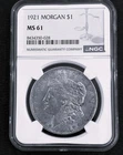 1921   MORGAN  SILVER  DOLLAR Certified MS61