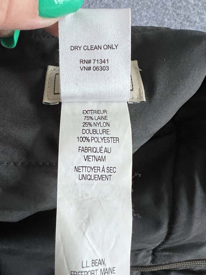 LL Bean 羊毛格子裙女式 10 紫色绿色侧开衩拉链 Y2K 复古复古 — 第 3/4 张图片