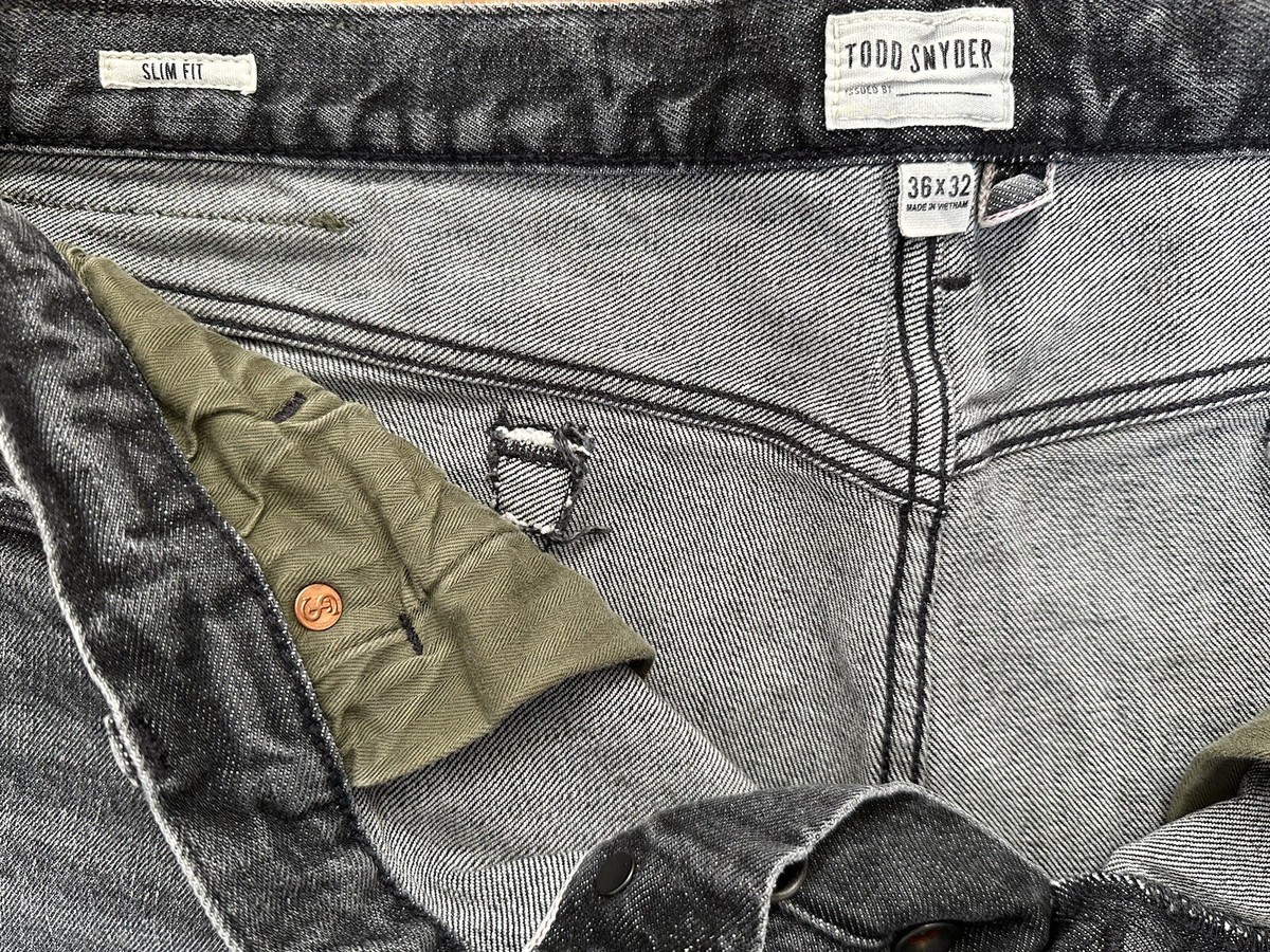 Todd Snyder Slim Fit Selvedge Jeans 5 Pocket Distressed 36x32