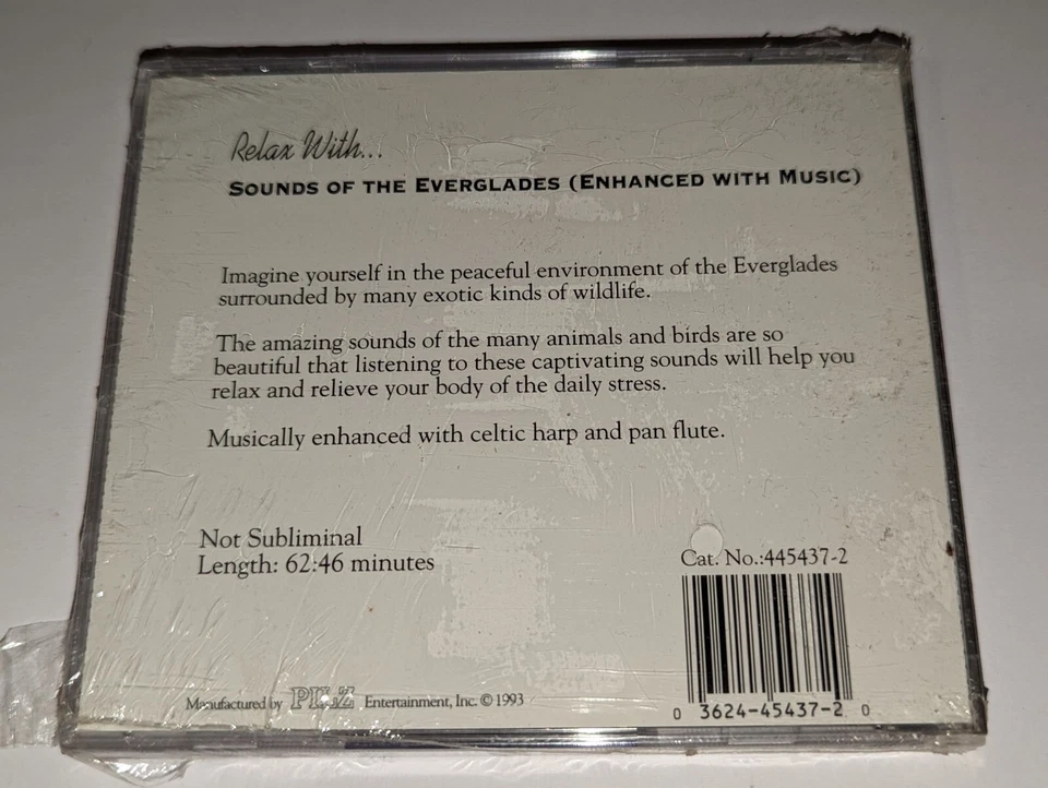 *NEW/SEALED* Relax with Sounds of the Everglades (Enhanced with Music) CD 1993 Foto 2 de 4