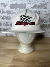 VINTAGE Snap On Tools Hat White Mesh Snapback Trucker Cap OSFA Racing USA Made