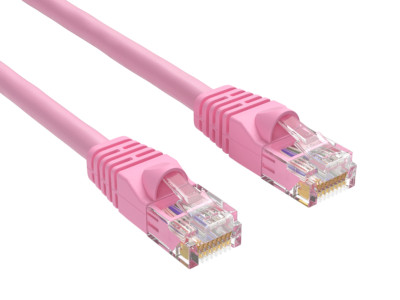 14ft Cat6 UTP Ethernet Network Patch Cable Snagless 24AWG Bare Copper, Pink