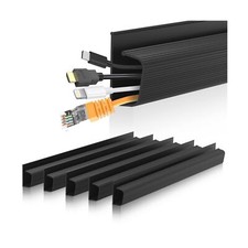 Cable Management J Channel Under Desk - Easy Installation, Black Fast Ship