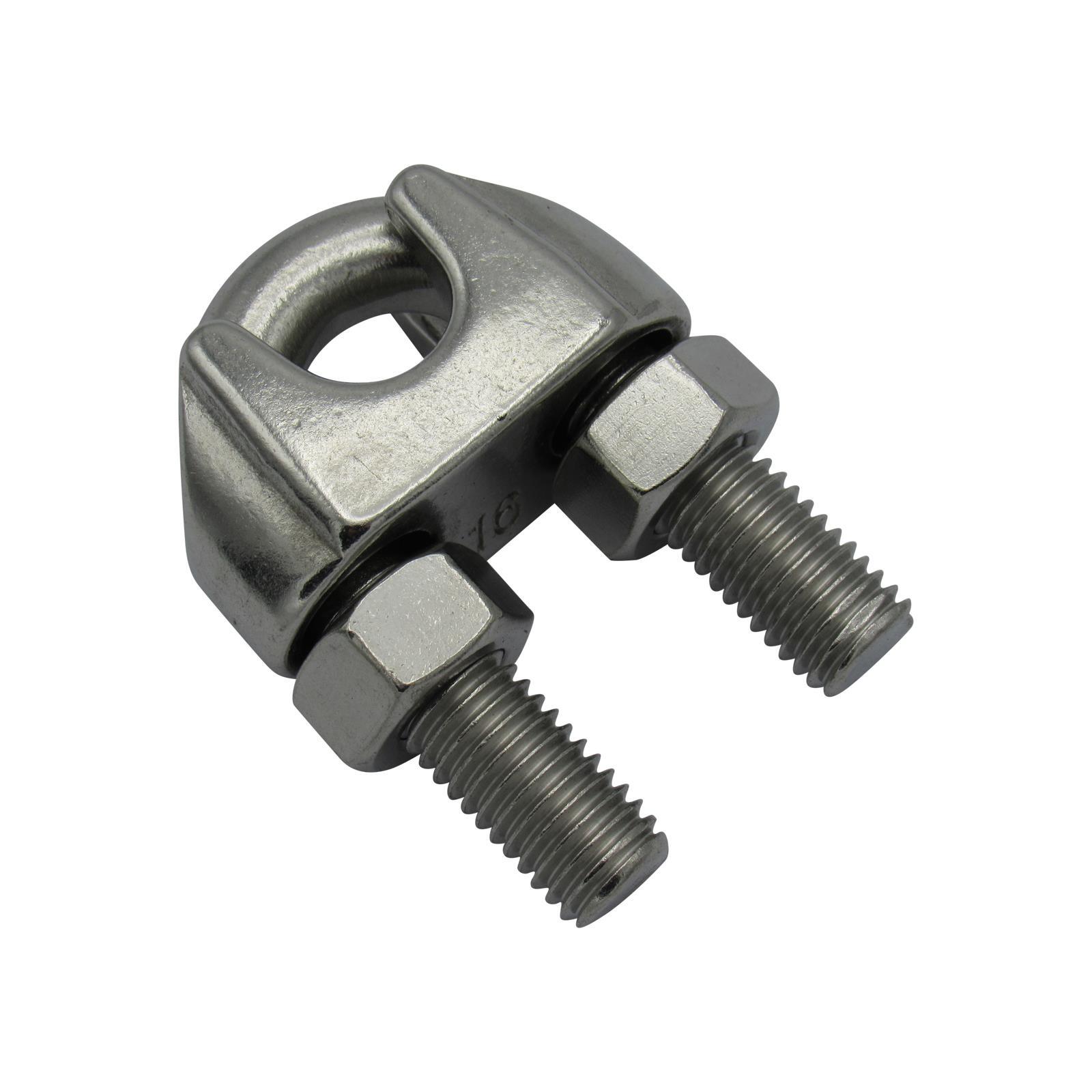 Wire Rope Grips U Bolt Stainless Steel 13MM (DIN741 Bulldog Clamp Marine Boat)