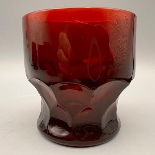 Vintage Anchor Hocking Georgian Pattern Ruby Red 3” Juice Glasses “Set of 6” - Picture 4 of 4