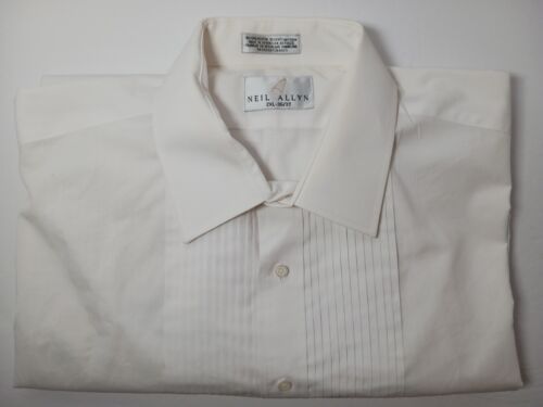 Neil Allyn Tuxedo Long Sleeve Button Down Shirt Men's Size 2XL 36/37 White