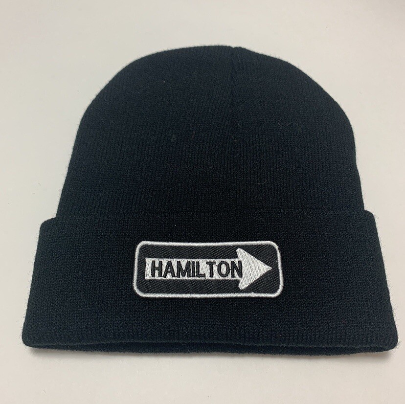 Beanie hat Hamilton Musical patch Black New Acrylic Knit Good Gift, Concert-image