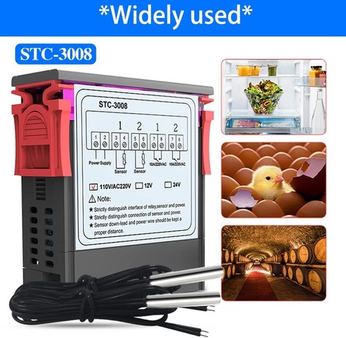 Digital 12V-220V STC-3008 Temperature Controller Temp Sensor Thermostat Control - Picture 7 of 15