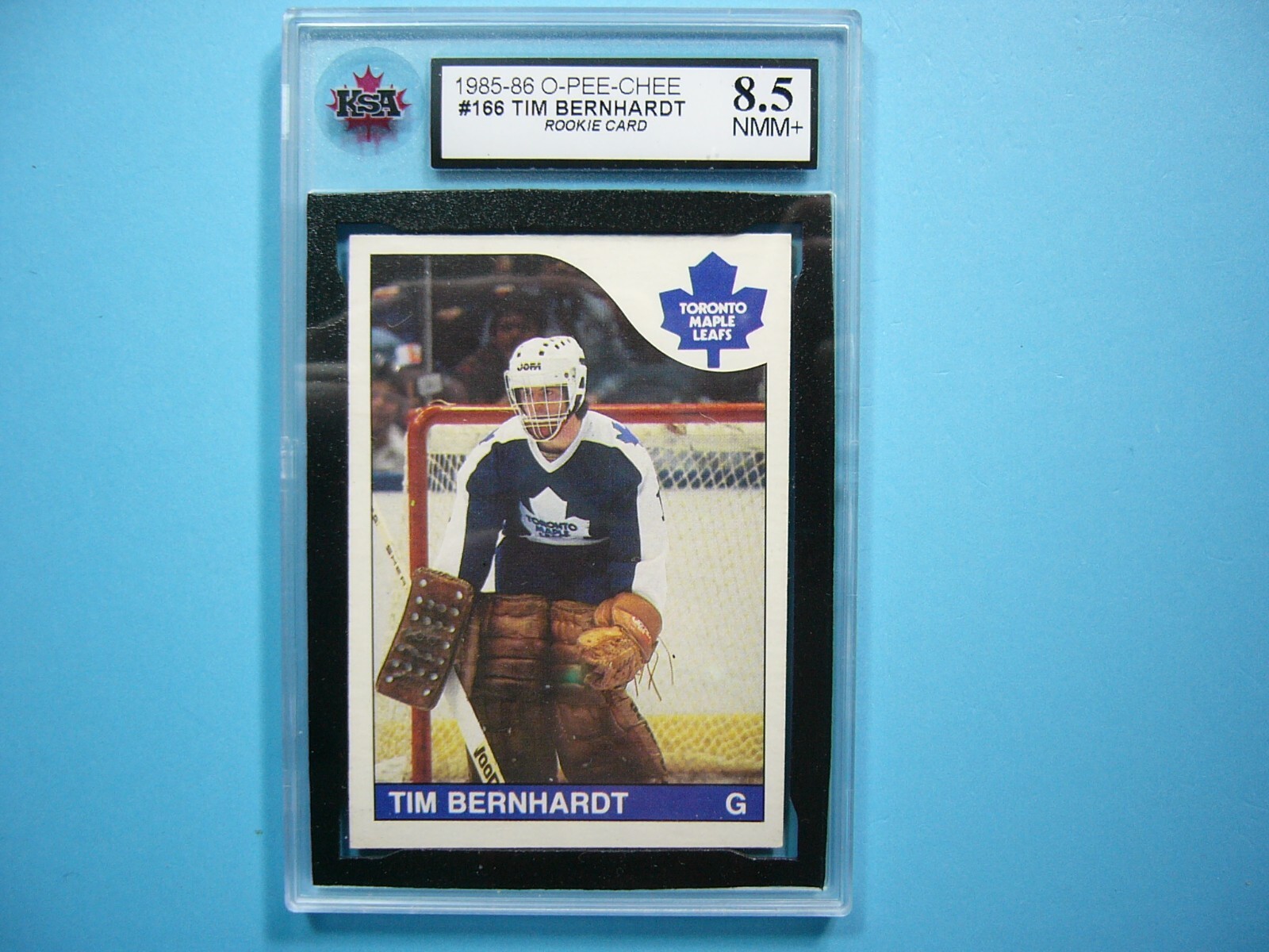 1985/86 O-PEE-CHEE NHL HOCKEY CARD 166 TIM BERNHARDT ROOKIE RC KSA 8.5 NMMT+ OPC