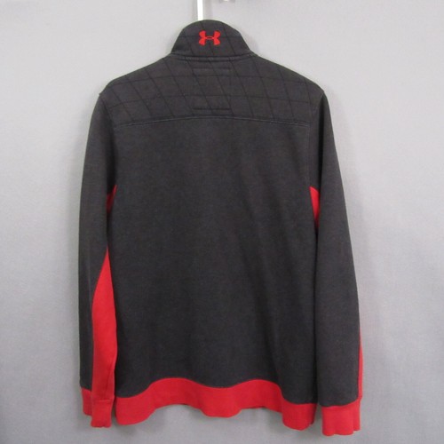 Under Armour Mens Storm Jacket L Gray Red Quilted Active Full Zip Pocket - Picture 3 of 12