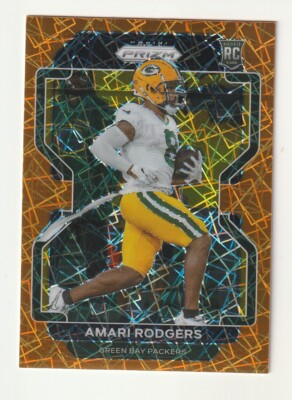 2020 Panini Prizm Orange Laser Rookie RC Amari Rodgers Green Bay Packers #405