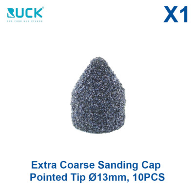 Manicure & Pedicure Ruck Extra Coarse Sanding Cap Pointed Tip Ø13mm, 10PCS