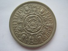 1954 copper nickel Florin Gef rim nicks