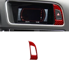 For Audi Q5 2009-2017 Double Flashing Lamp Button Trim Cover Carbon Fiber Red