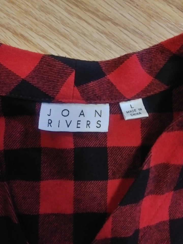 Cárdigan Joan Rivers franela frente abierto. Buffalo Check. Mujer L. Usado en Excelente Condición Foto 3 de 4