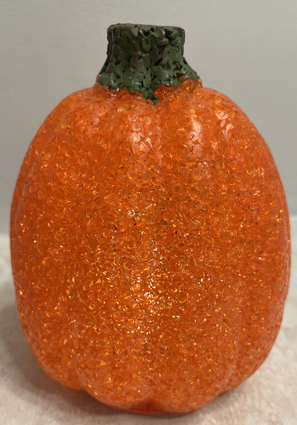 Melted Plastic Popcorn Pumpkin Jack O' Lantern Light Up Orange